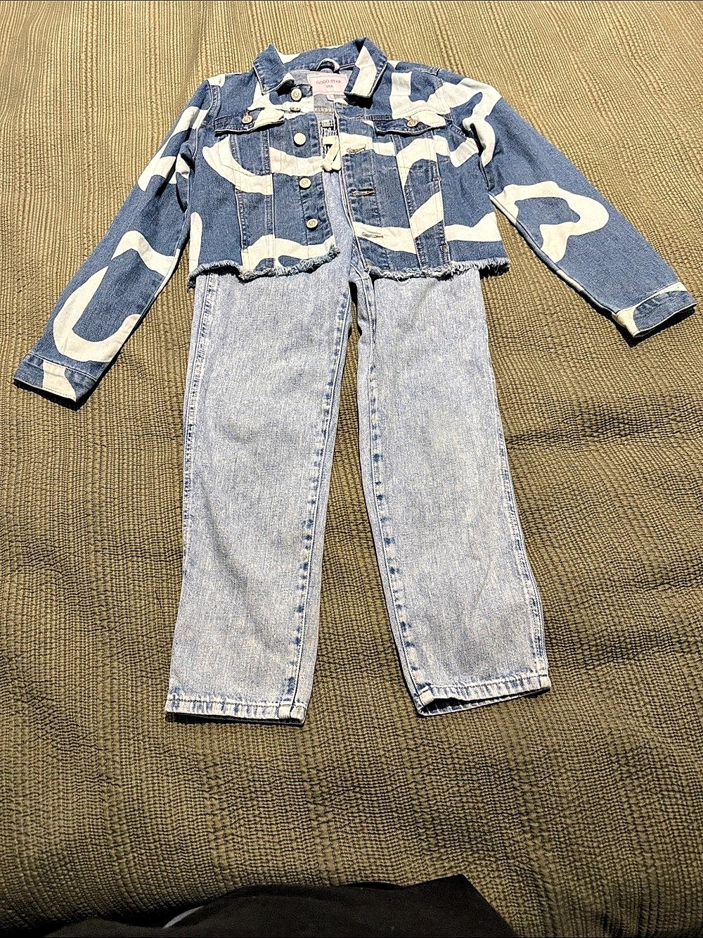 GAP Easy Pull-On Jeans and GOGO STAR Denim Jacket Bundle Size L/Xl (12)
